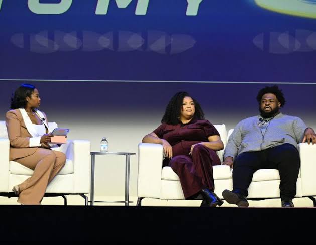 Johnnie and Alexa Turnage speaking at a Black Tech Saturdays event
